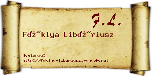 Fáklya Libériusz névjegykártya